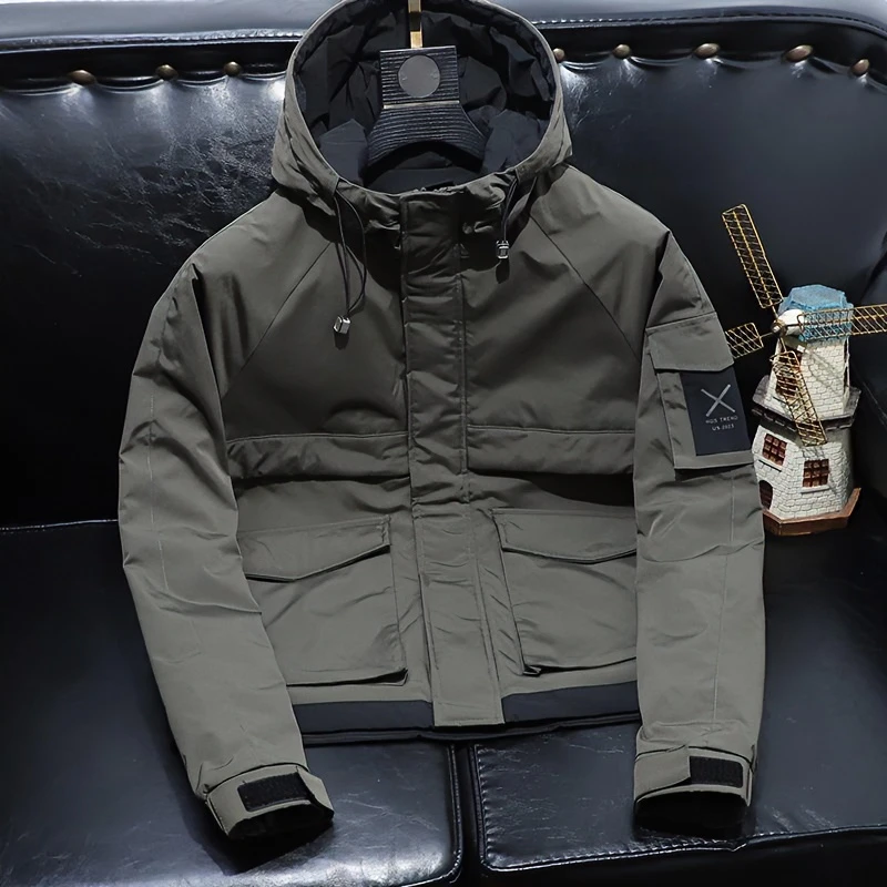 欧货痞帅风连帽加厚棉衣外套男冬季新款时尚帅气百搭加厚保暖棉袄