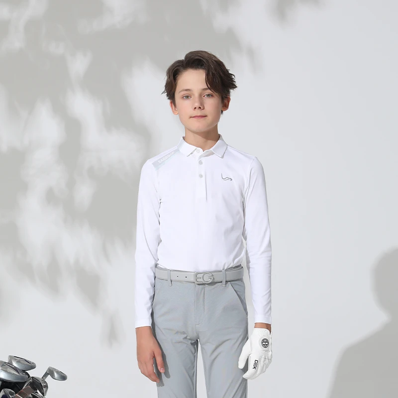 EG儿童高尔夫球服装男童长袖POLO衫秋冬新款golf衣服 吸汗速干t恤