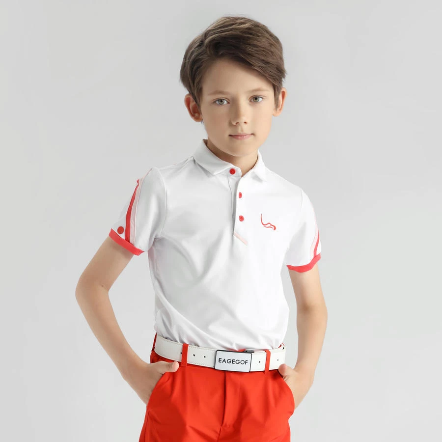 夏季新款EG儿童高尔夫服装男童短袖t恤青少年套装短裤子速干上衣