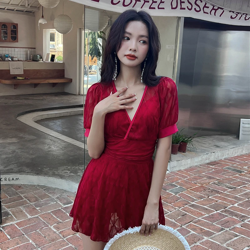 捷舒奇姿【名媛】2023新款宽松舒适显瘦修身轻奢性感温泉连体泳衣
