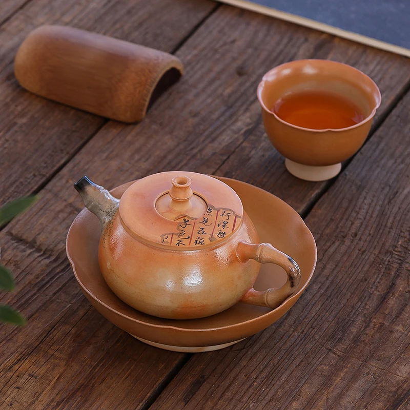 朴坊拙器手作柴烧复古陶瓷茶壶中式家用办公泡茶壶