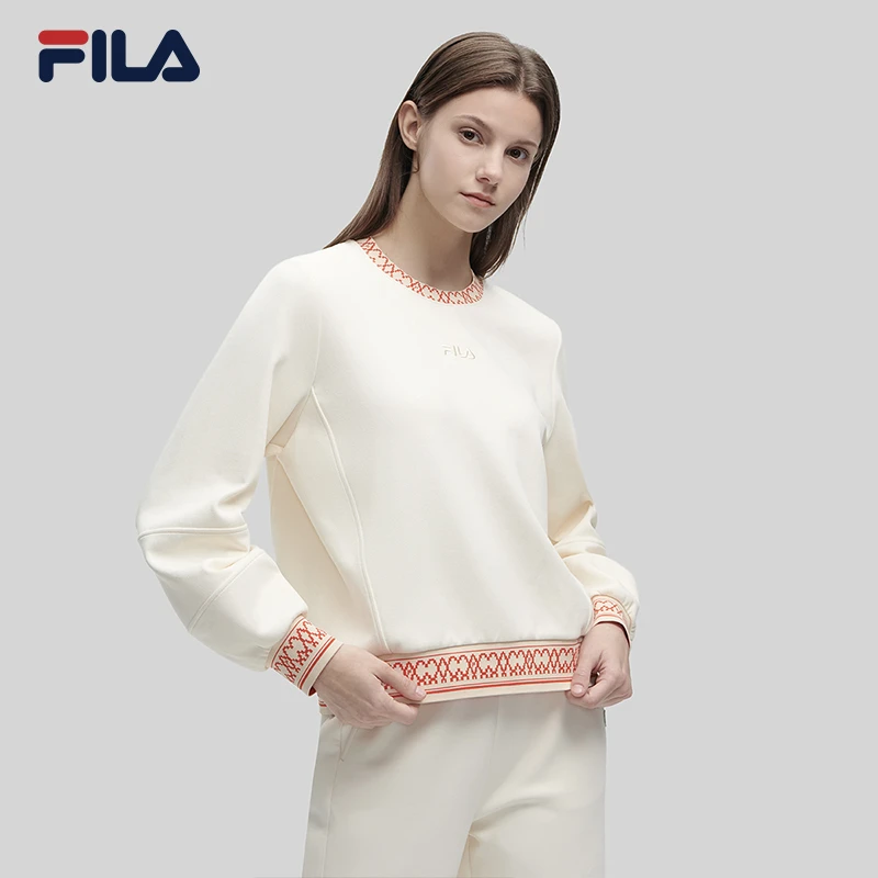 Fila/斐乐【休闲圆领套头衫】断码女装秋季时尚百搭卫衣F11W344209F