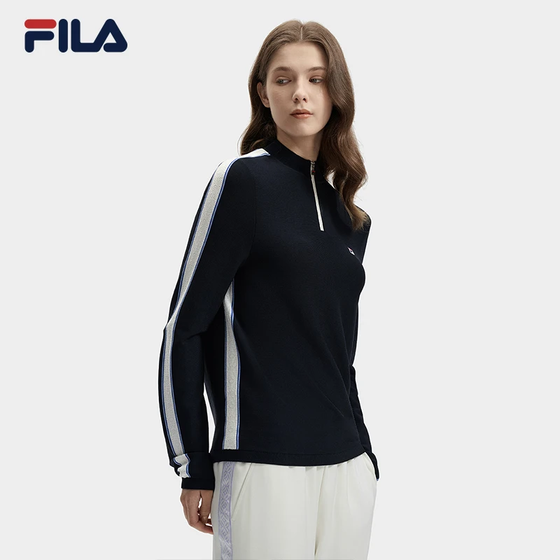 Fila/斐乐女【优雅显瘦半开襟针织线衫】早秋新款编织衫F11W431415F