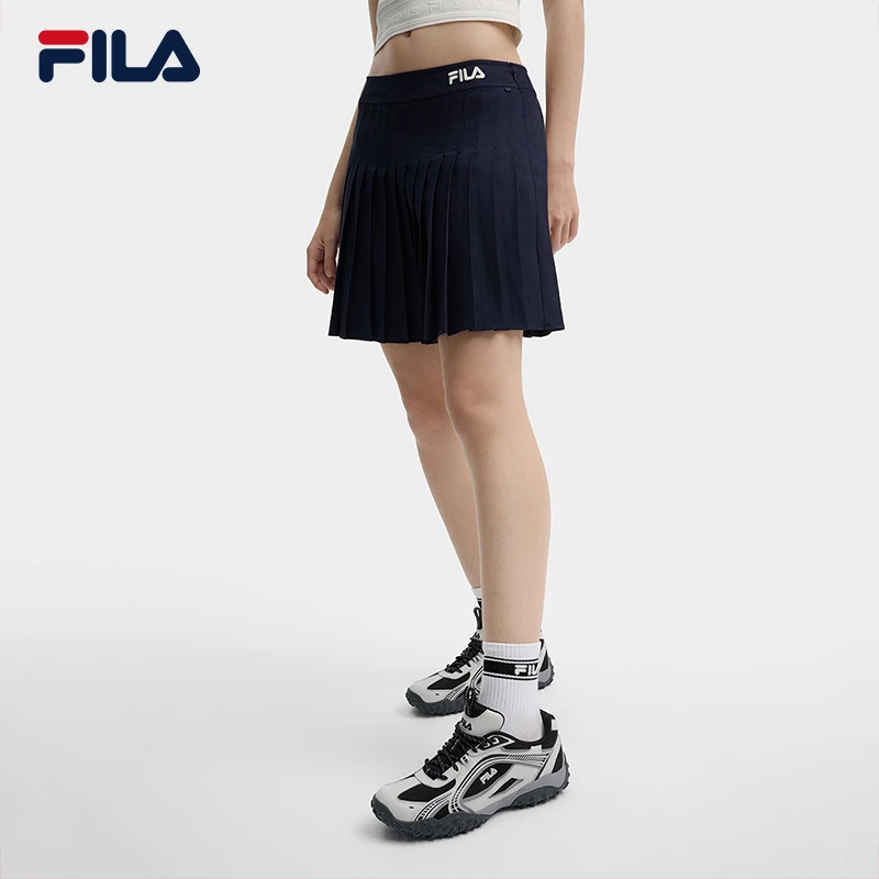 Fila/斐乐女夏季显瘦时尚百搭运动休闲梭织百褶短裙 F11W439306F