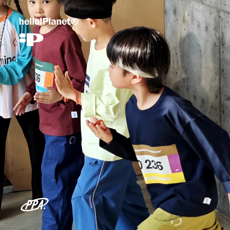 现ppapa 省心穿搭号码印花运动训练长袖儿童中大童卫衣 1013017