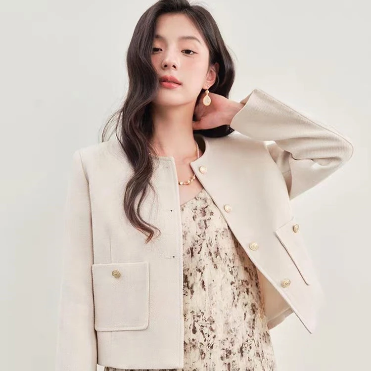 2321+2332 法式小香风短款外套轻奢双面呢气质高级感上衣