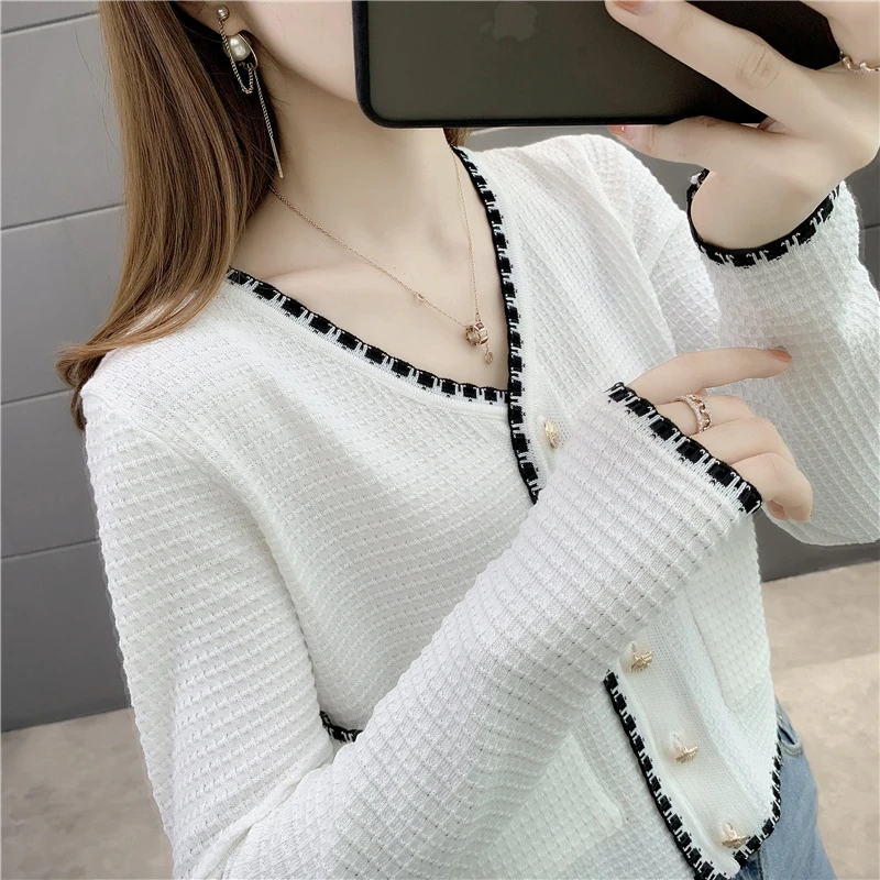 小个子针织外套女春季新款外穿洋气短款百搭上衣女开衫百搭毛衣