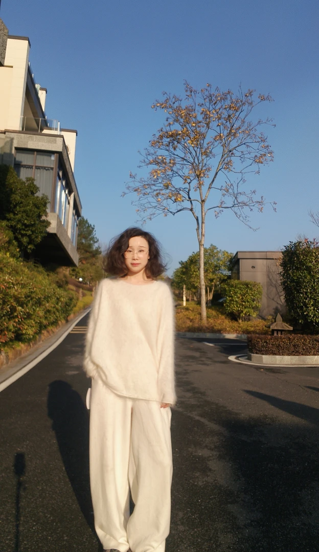 【超轻超薄】超细精纺山羊绒拉绒针织毛衣秋冬显瘦慵懒风大版一字领