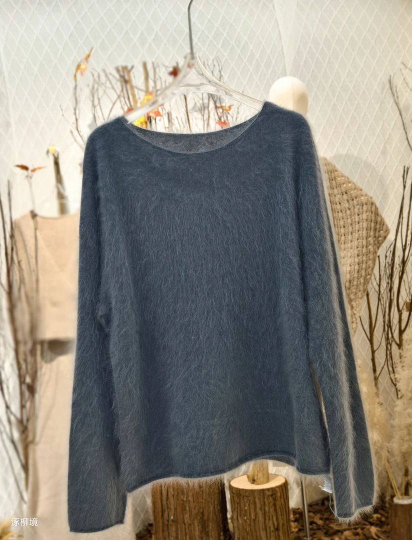 【小费班长专享】康赛妮秋冬新款羊绒拉绒一字领无缝一线成衣8057