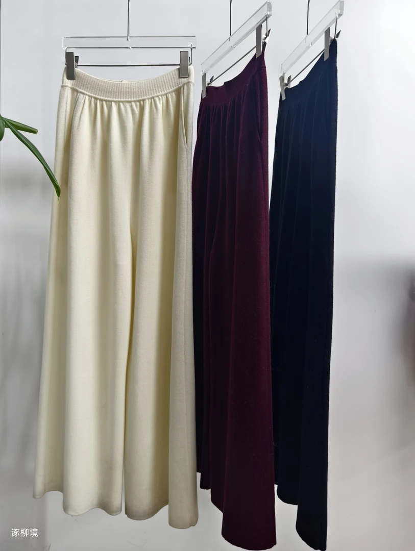 带杨子标精纺羊毛阔腿裤7681