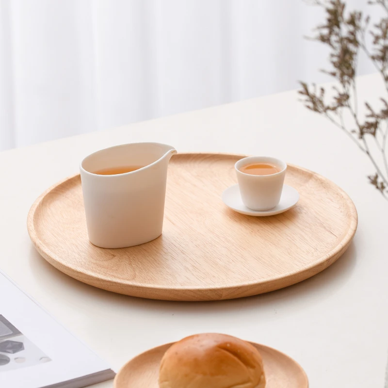 干果盘木制果盘 甜品盘实木日式木质餐具 木盘酒店盘子圆盘木托盘