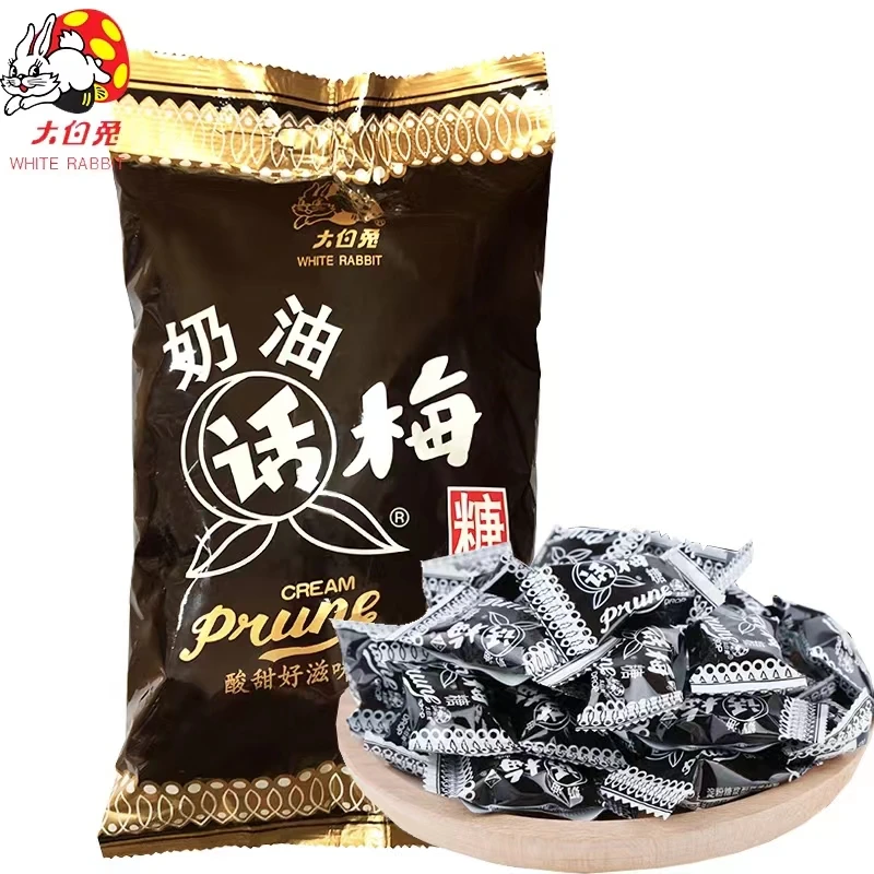 大白兔 天山奶油话梅糖量贩装168g酸甜糖果怀旧美味零食