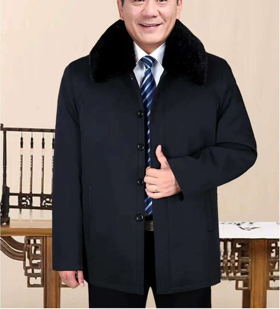加肥加大可拆卸中老年棉衣男父亲棉服男士冬装爸爸装爷爷加厚棉袄