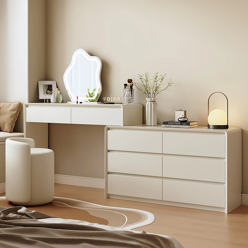 【开播宠粉】梳妆台奶油风化妆桌可伸缩床尾柜斗柜收纳柜化妆台