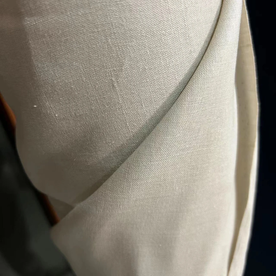 高级麻棉麻本色服装面料30820