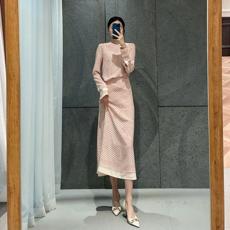 芭蕉叶印花半裙 裙长89  款号HH330