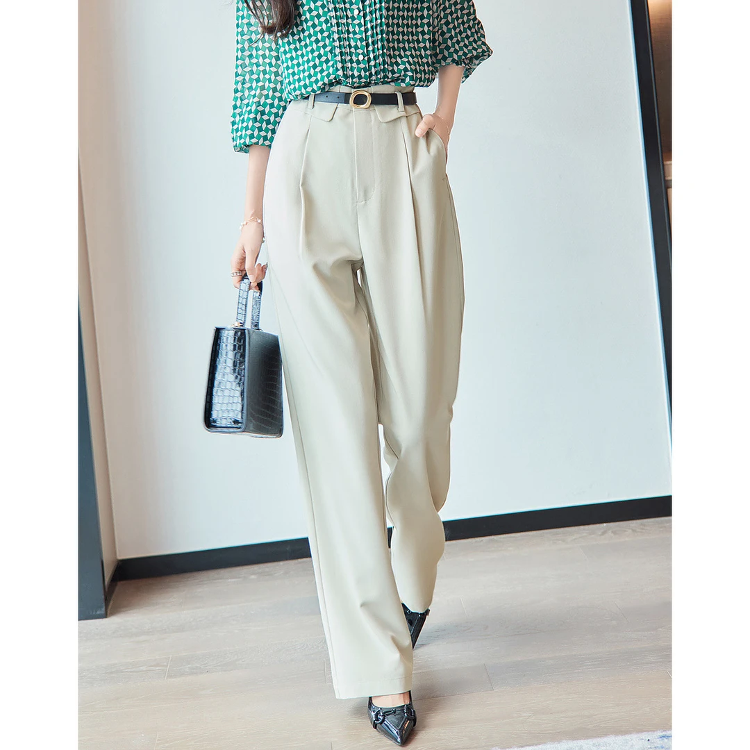 【小云总专属】德·玛纳设计感西装裤新款中腰宽松阔腿休闲裤子女裤