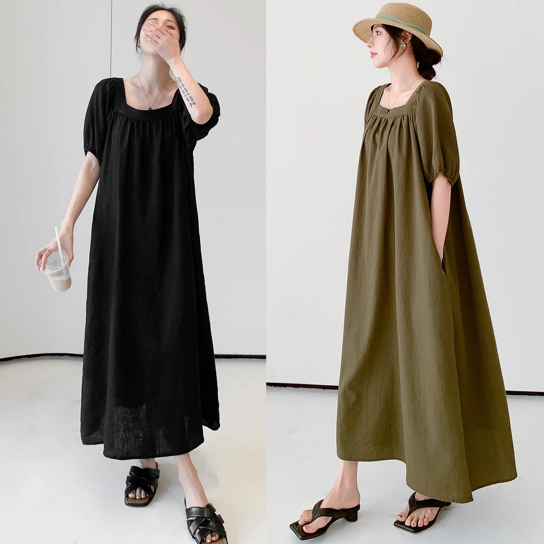 高级感轻奢气质休闲宽松裙子2024夏季新品时尚显瘦长款连衣裙女