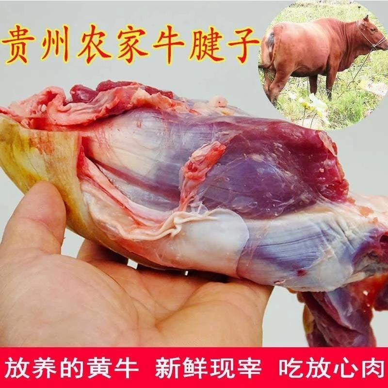 【带皮腱子肉】贵州本地土黄牛去骨腱子肉5斤包邮