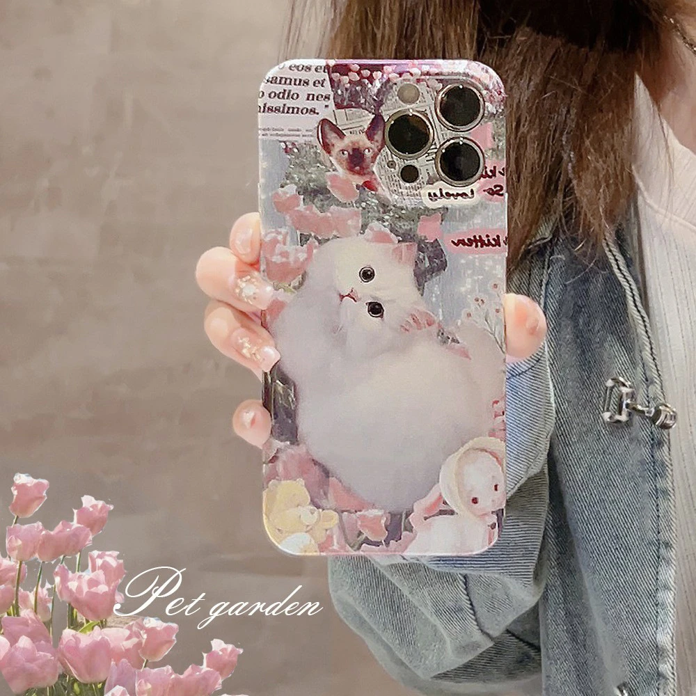 复古猫咪13适用iphone15苹果手机壳11少女12菲林壳14pro maxX女款