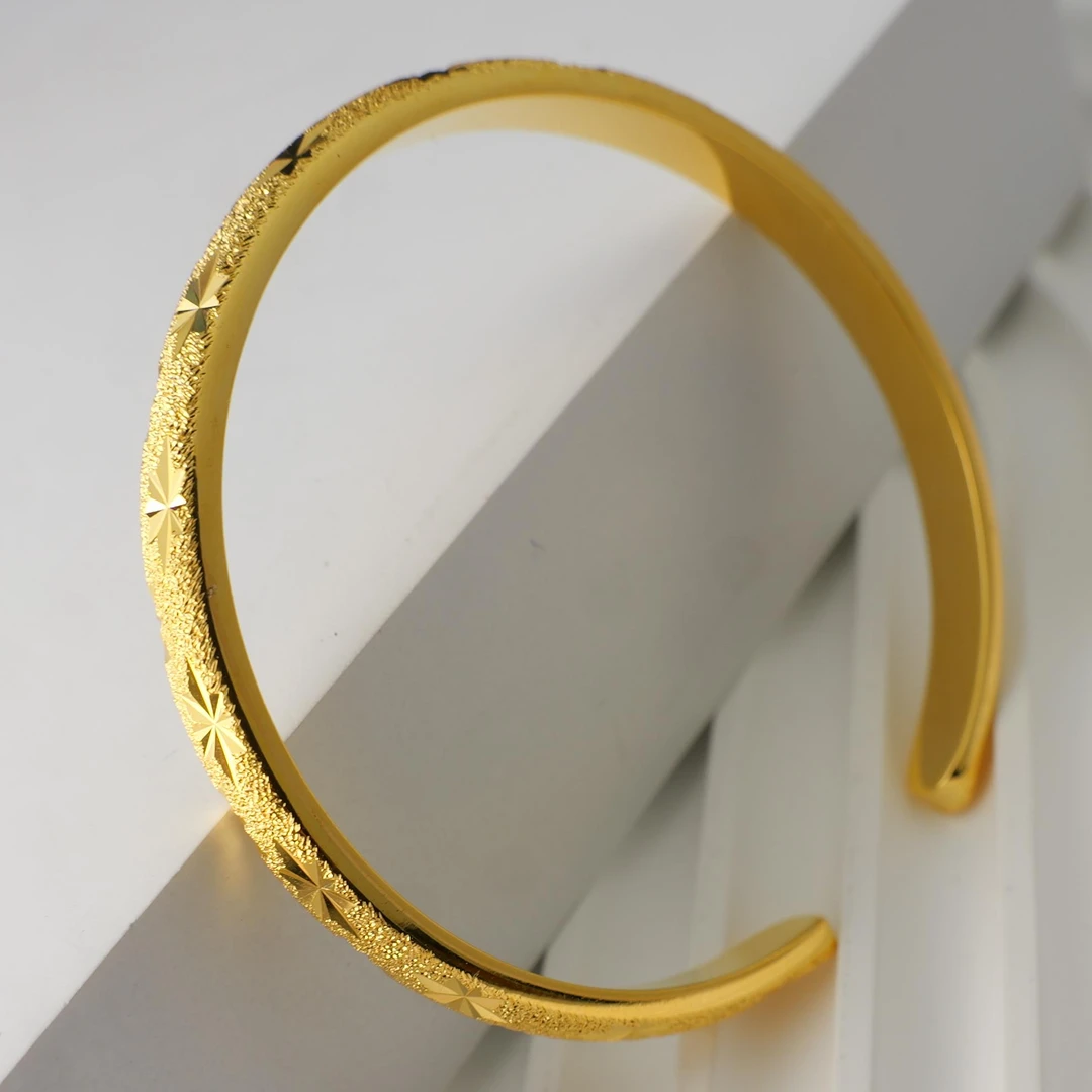 足银手镯 闪沙满天星开口手镯