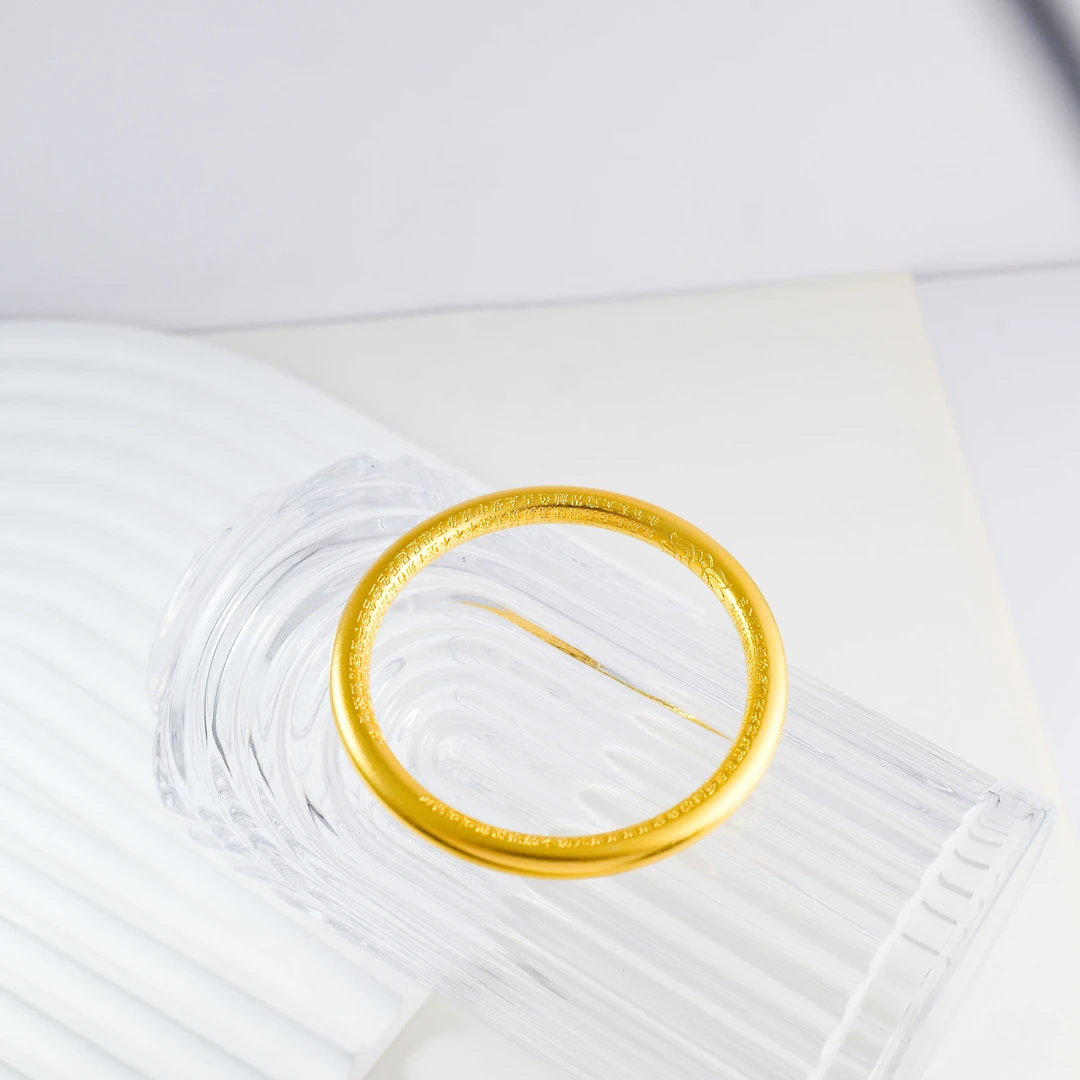 足银手镯 素圈心经手镯