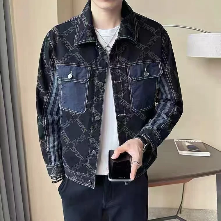 6806黑卡色  春秋装外套男士时尚休闲潮流男款帅气百搭夹克