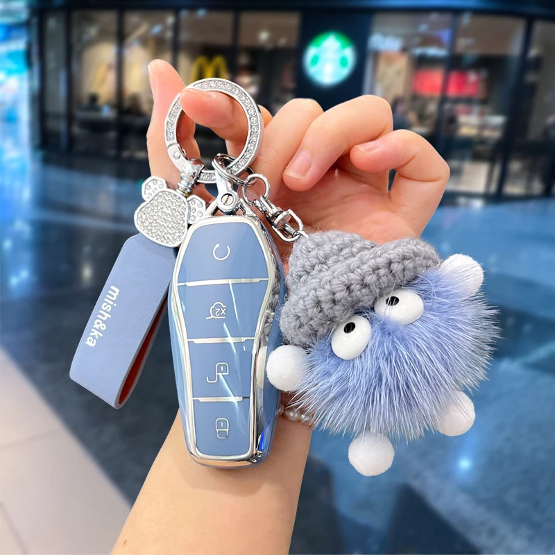 比亚迪钥匙套海豚汉宋PLUS秦DMI元pro唐驱逐舰05max车f3女s6专用