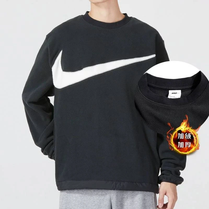 nike耐克男女卫衣秋冬加绒保暖运动百搭休闲风套头衫 DQ4895-010