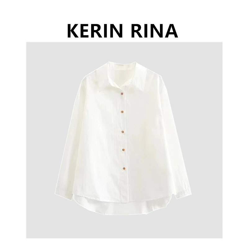 (KERIN RINA)--秋季新品女士设计感翻领长袖衬衣