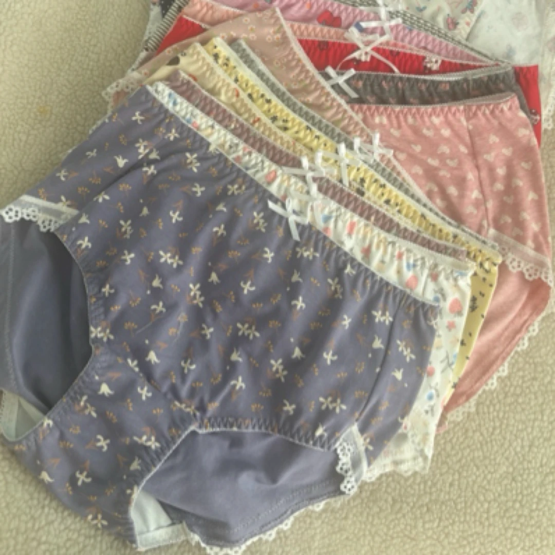 日单婴儿棉印花中高腰内裤女柔软舒适碎花女士透气底裤203