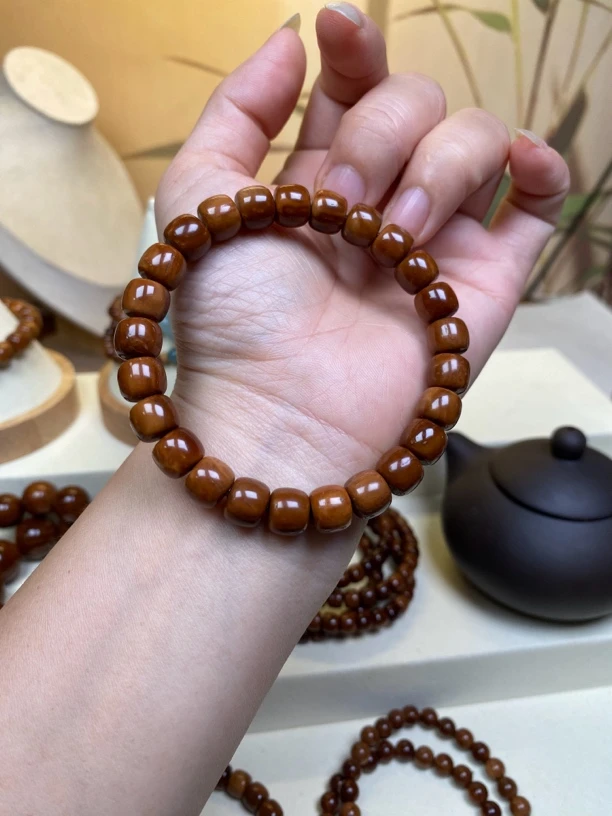 特级库克老型桶珠单圈手串8*9库克单圈