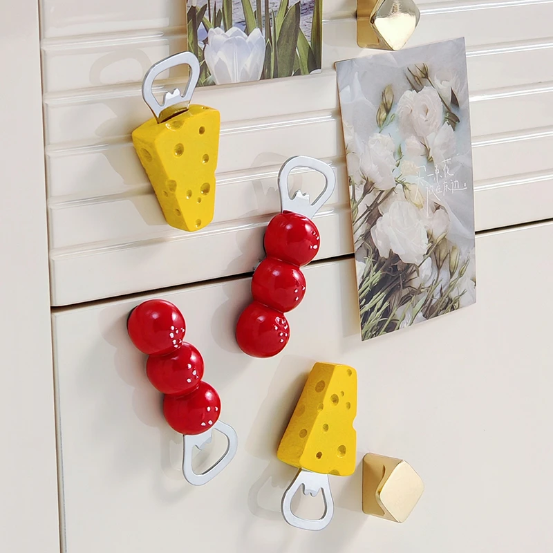 创意磁吸开瓶器糖葫芦奶酪设计开盖神器冰箱贴瓶盖起子家用可爱
