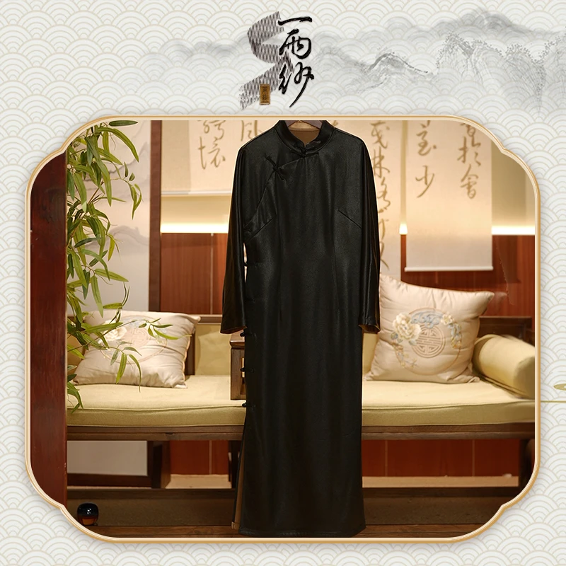 【皮子王●旗袍】238731桑蚕丝重缎老皮子香云纱连衣裙长袍新中式75