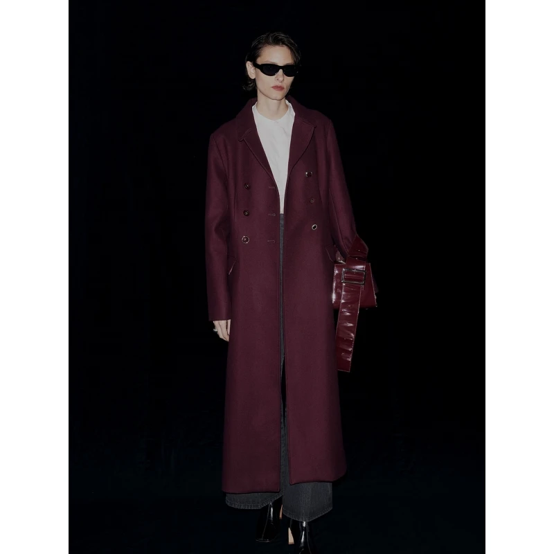 【六哥外贸】日系品牌 秋冬重磅 代 美尔顿羊毛设计感纽扣时尚大衣