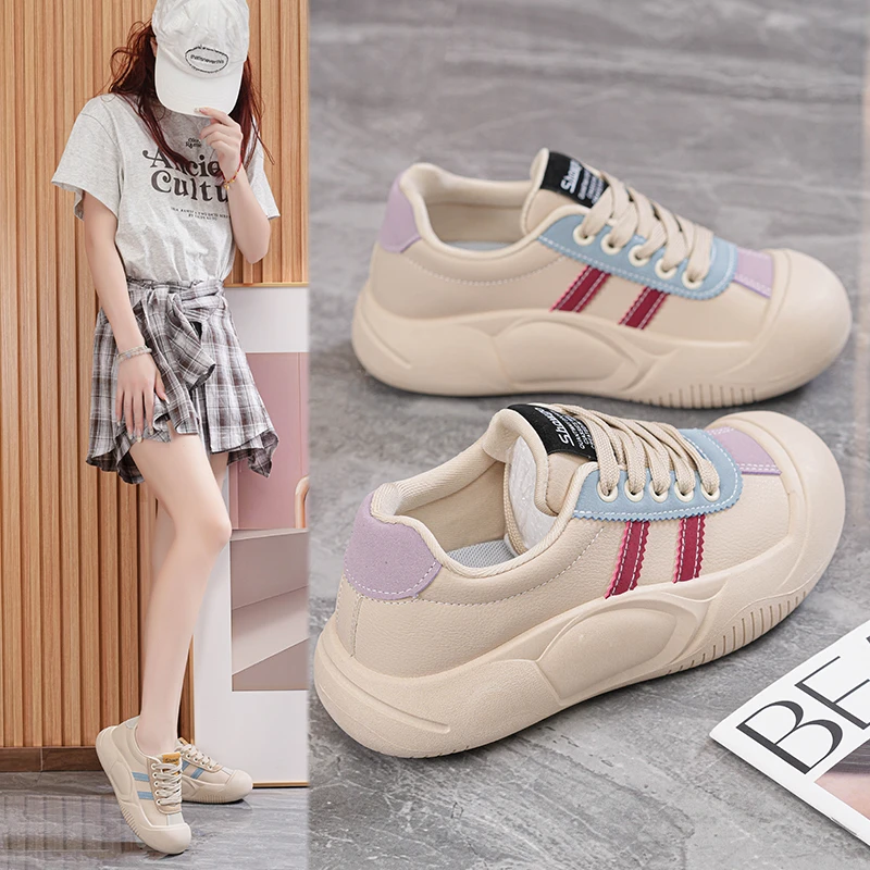 鞋子女学生韩版百搭2024新款运动休闲鞋厚底板鞋软底防滑休闲鞋潮