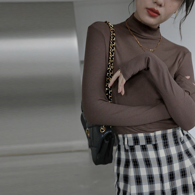 【原水】秋季长袖t恤半高领打底衫女秋冬内搭 T1833