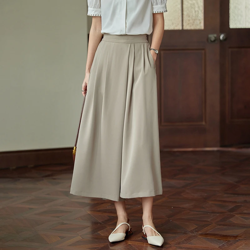 原水YesternCollar 秋季新款高腰阔腿裤宽松薄款休闲裤 B39028