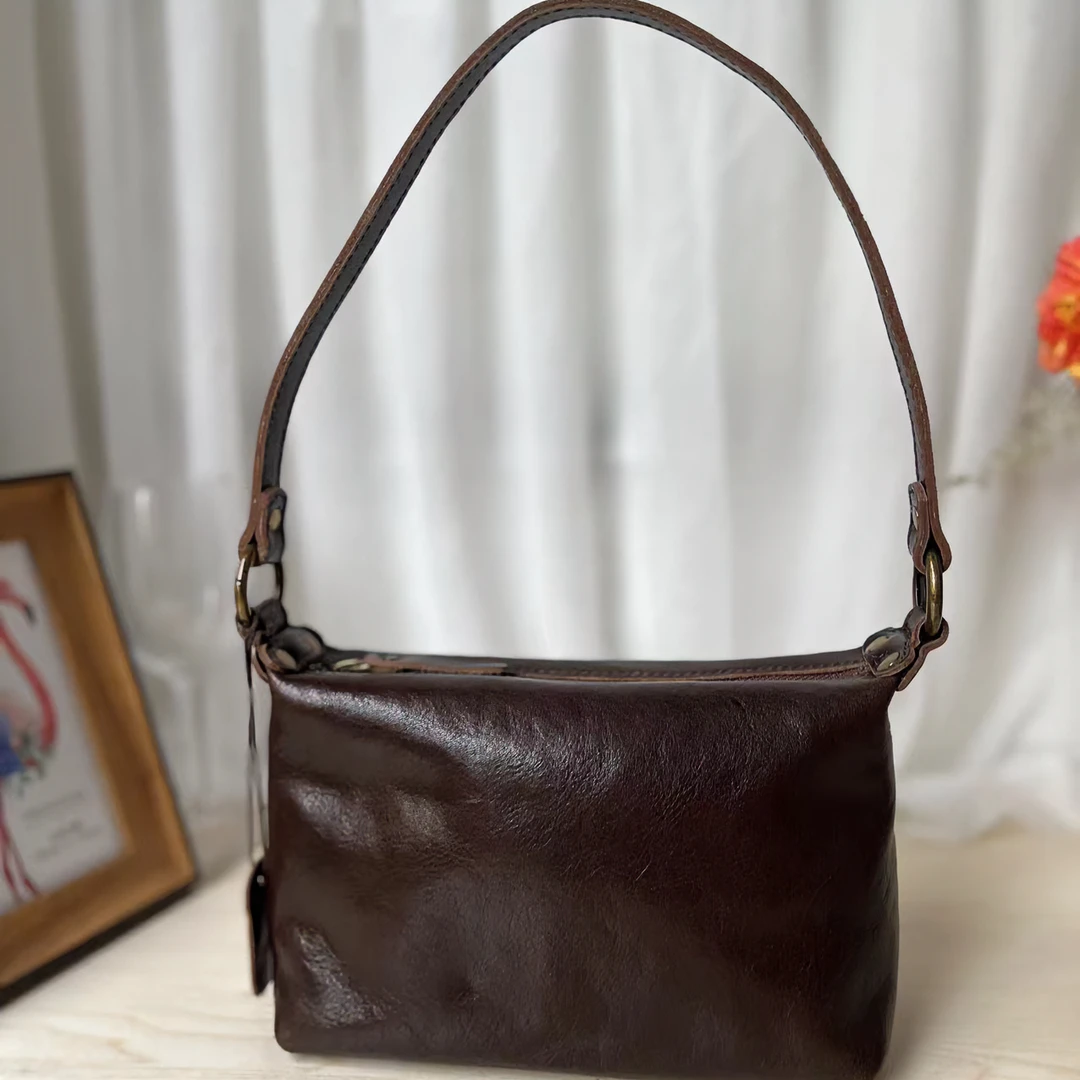 潮流质感腋下包单肩包植鞣皮真皮双肩带女士百搭轻奢简约手机包