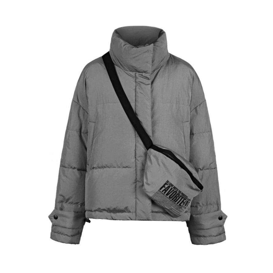 S·DEER圣迪奥正品个性高领字母包两件短款简约羽绒服S21462410