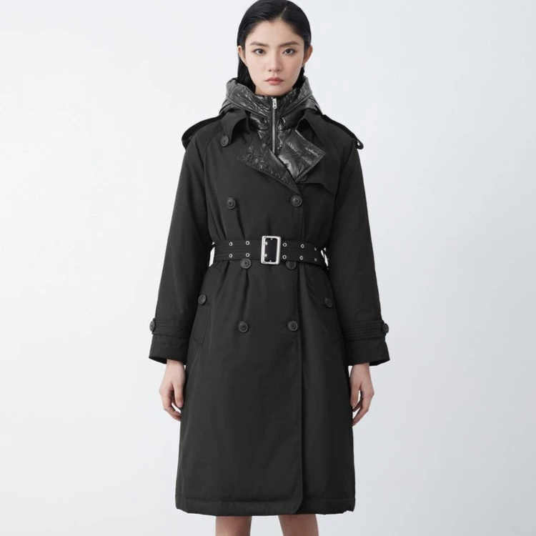 S·DEER圣迪奥女士秋冬户外休闲收腰时尚中长款羽绒服S21482425