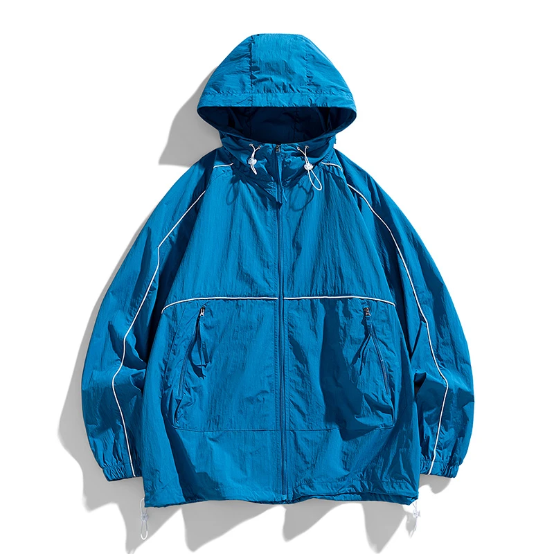 大码防晒衣男夏季加肥加大宽松排汗时尚户外防紫外线胖子皮肤衣潮