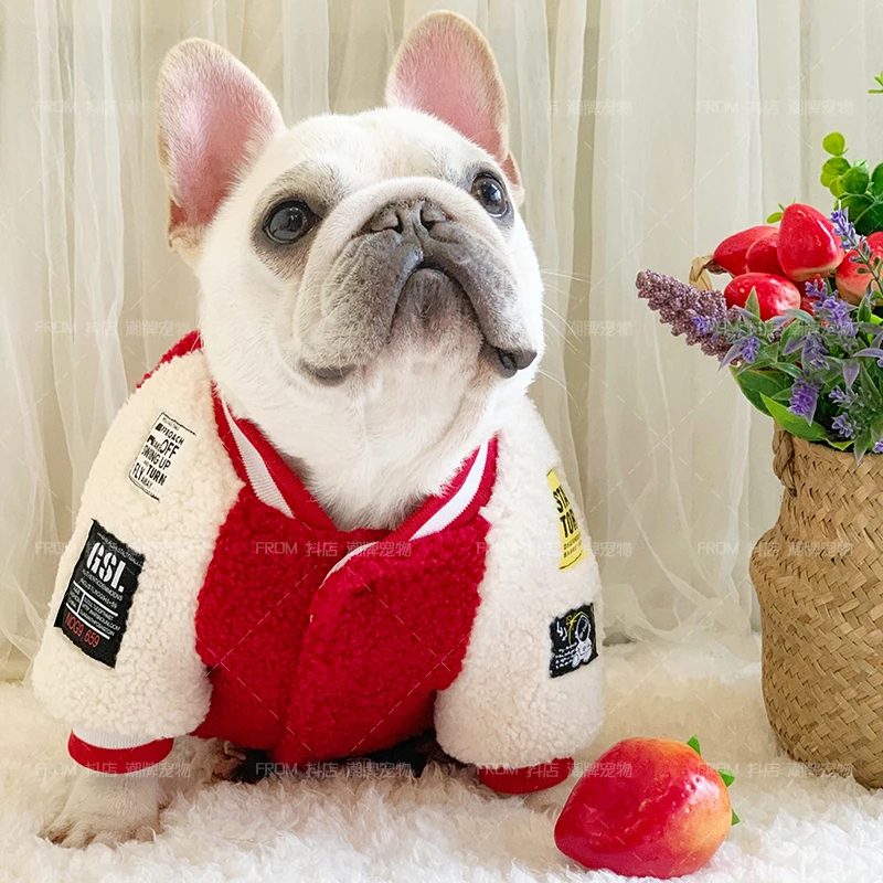 狗狗厚衣服秋冬加厚夹棉开扣开衫胖狗巴哥犬斗牛犬冬季保暖法斗犬