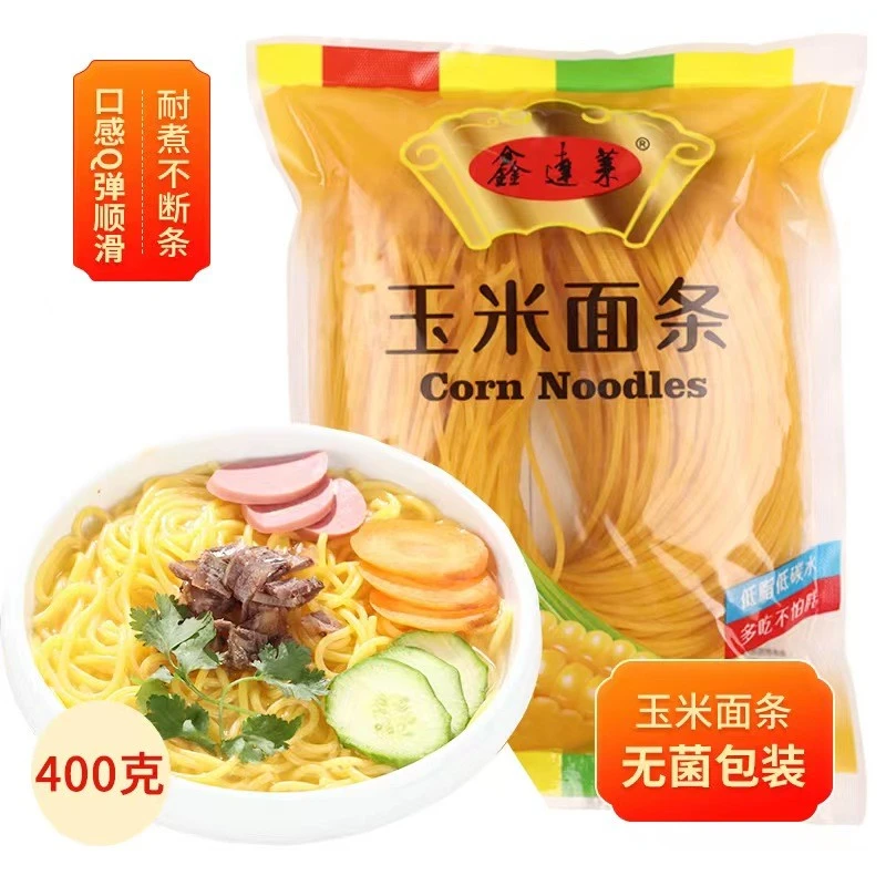 鑫达莱粗粮面条玉米面条400克*6袋包邮东北特产粗粮面条