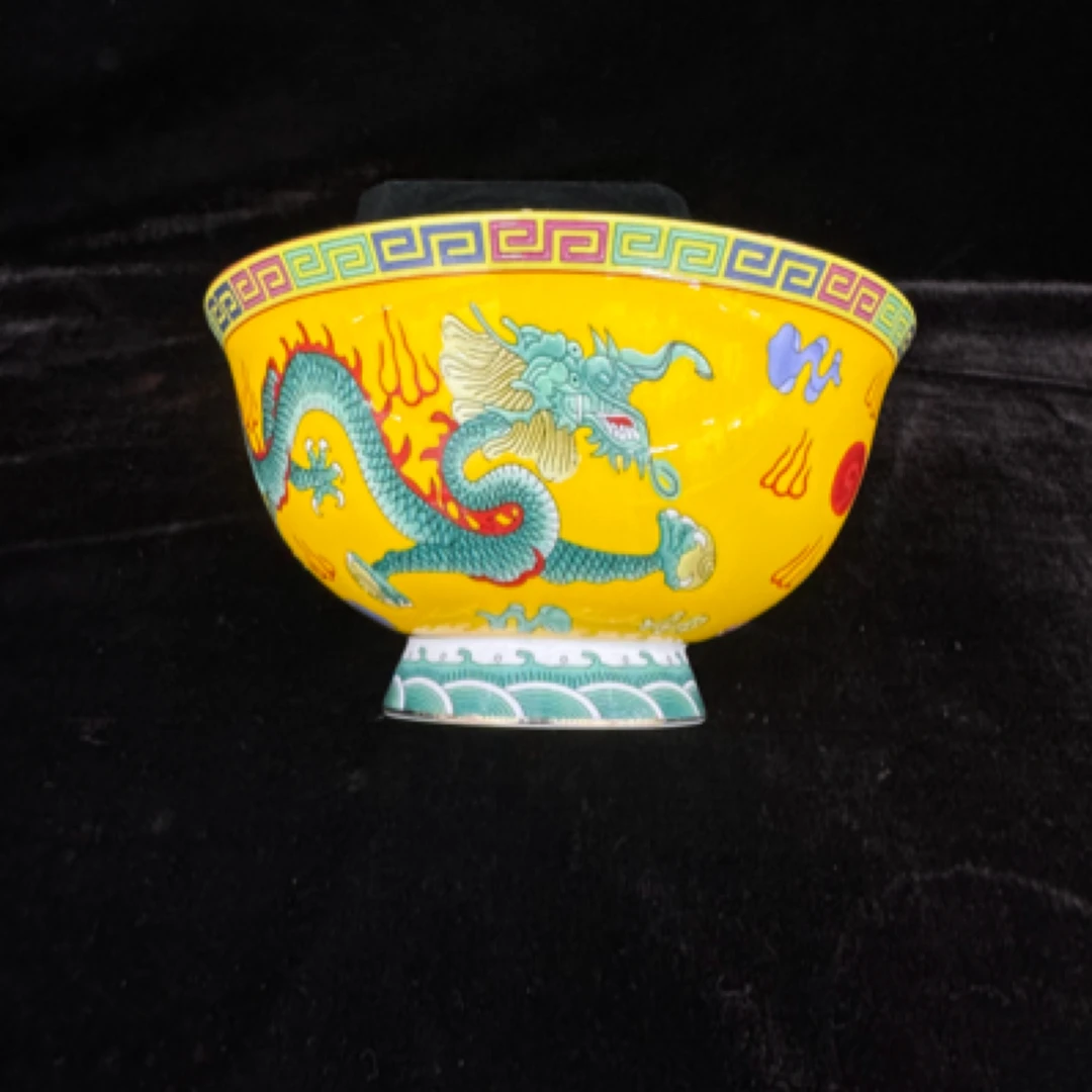 景德镇珐琅彩手工金边，一鹿有你吃饭碗，家用陶瓷饭碗