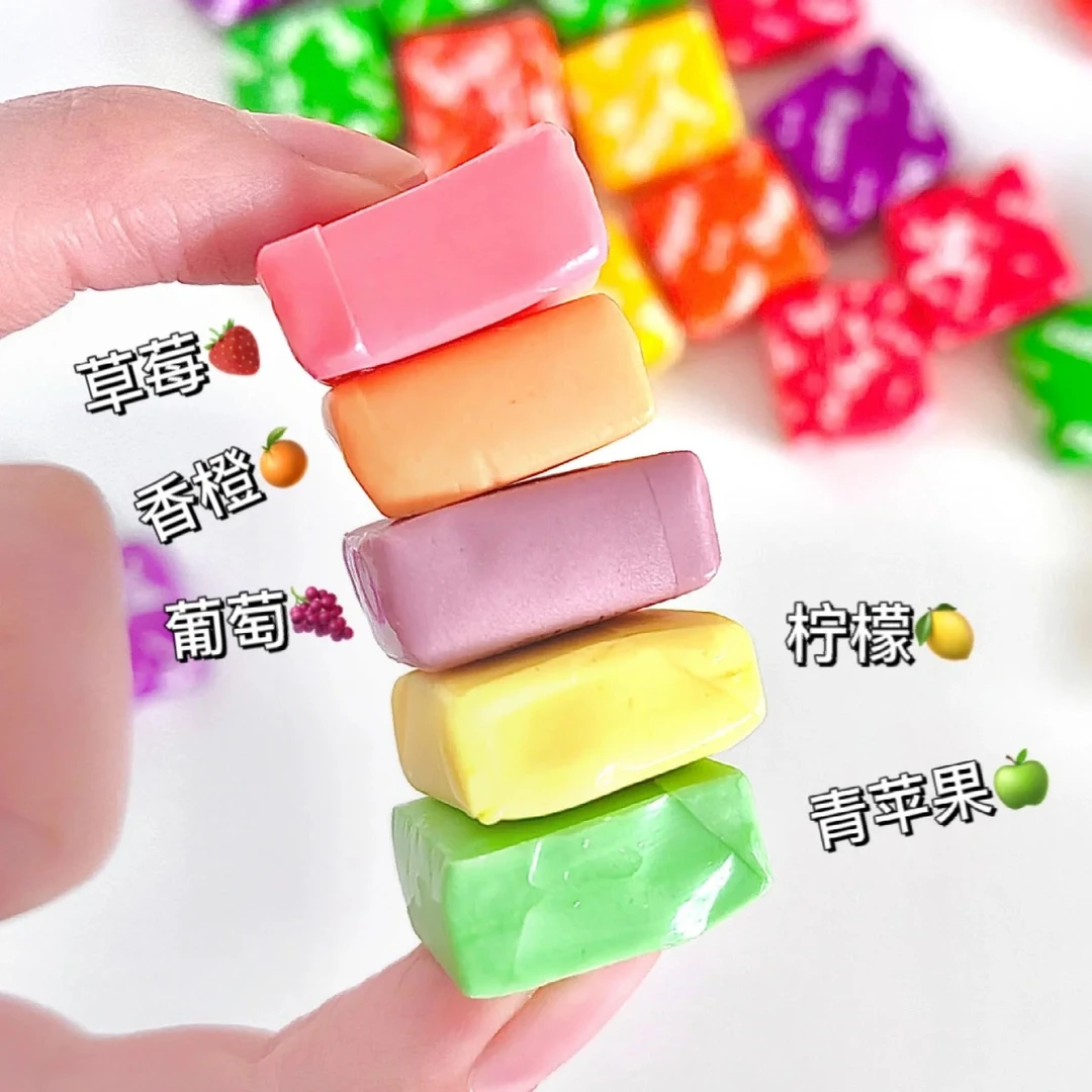 瑞士糖网红零食软糖混合水果味糖果500g结婚庆喜糖果50g方块糖