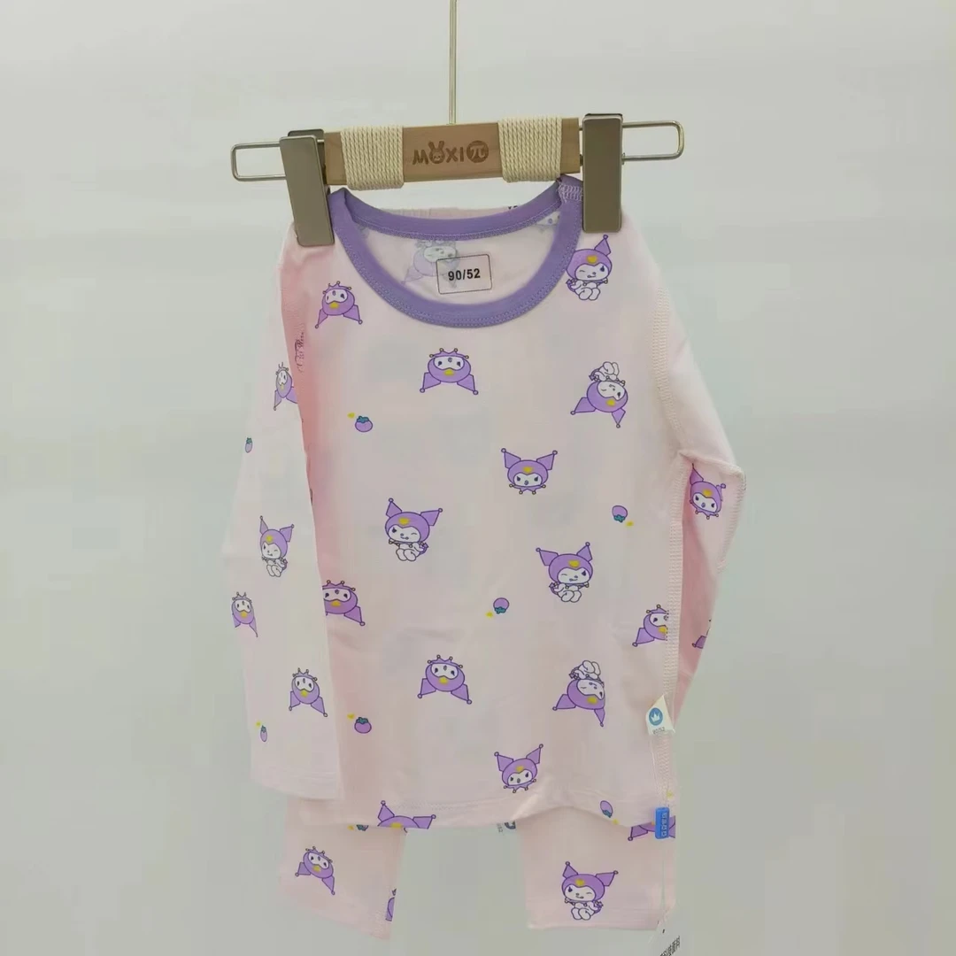 秋季新款生姜莱卡套装秋冬家居服男宝女宝秋衣秋裤套装