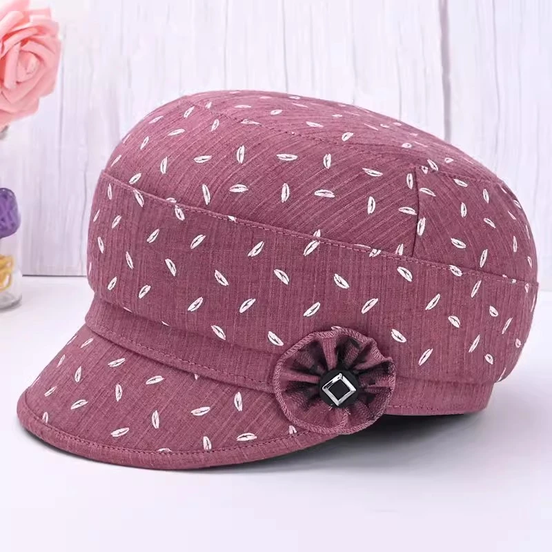 春秋天中老年人帽子女秋中年薄款妈妈布帽老人奶奶鸭舌帽老年人帽