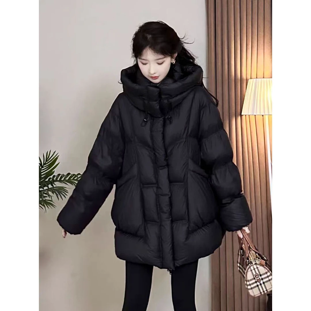 保暖羽绒服2024冬季新款宽松泡芙时尚潮流连帽8115