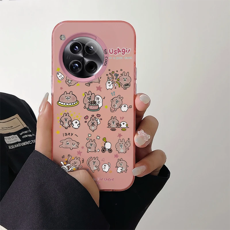 一加12手机壳手机壳高颜值个性创意网红可爱搞怪小兔漫彩银壳